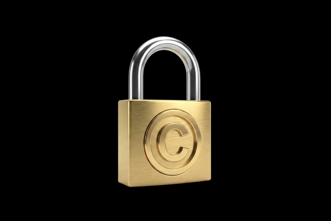 Infographic: intellectual property keys for trademark, copyright, and IP overview.